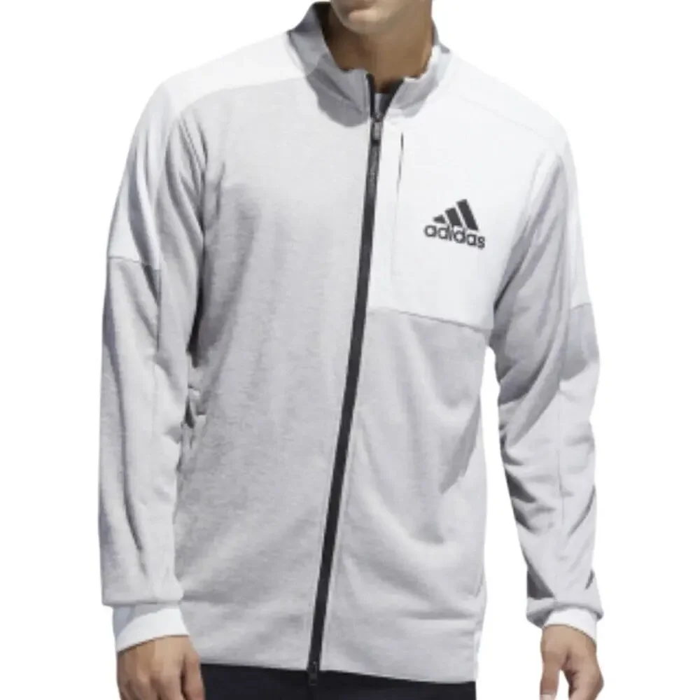 Adidas Jacket Gray Team Issue Bomber Full Zip Lightweight Performance Men’s L